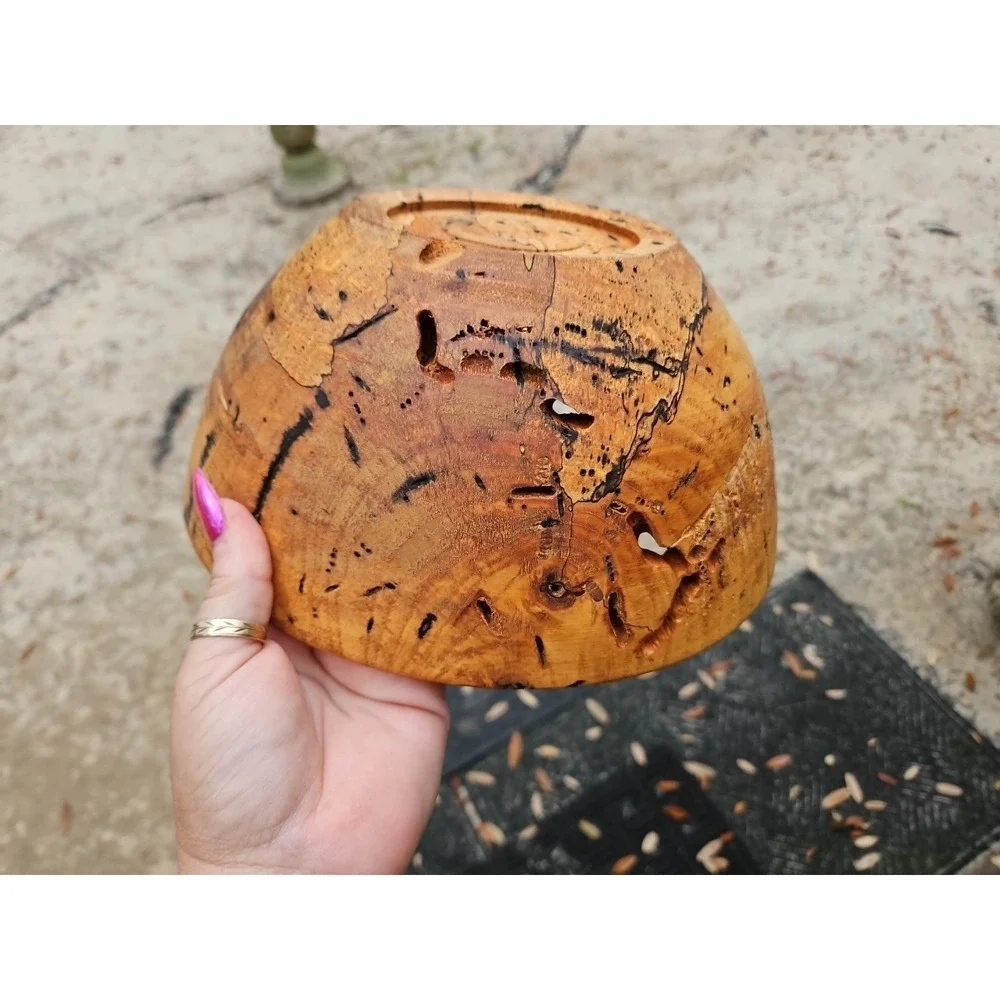 Spalted Wood Bowl Hand Turned‎ 10.5
